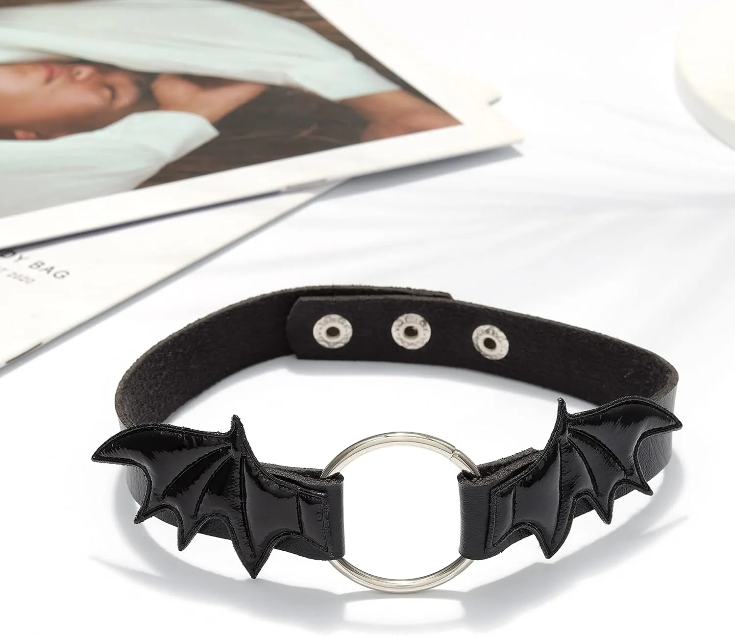 Punk Choker Necklace Black Leather Pu Heart Shape Necklaces Gothic Collar Chain for Women