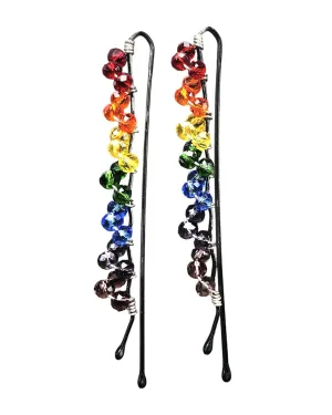 Rainbow Bobby Pins Set LGBT Pride Jewelry, Beaded Hair Pins, Gay Pride Barrette, Rainbow Hair Clips, Chakra Jewelry Bobby Pin Set