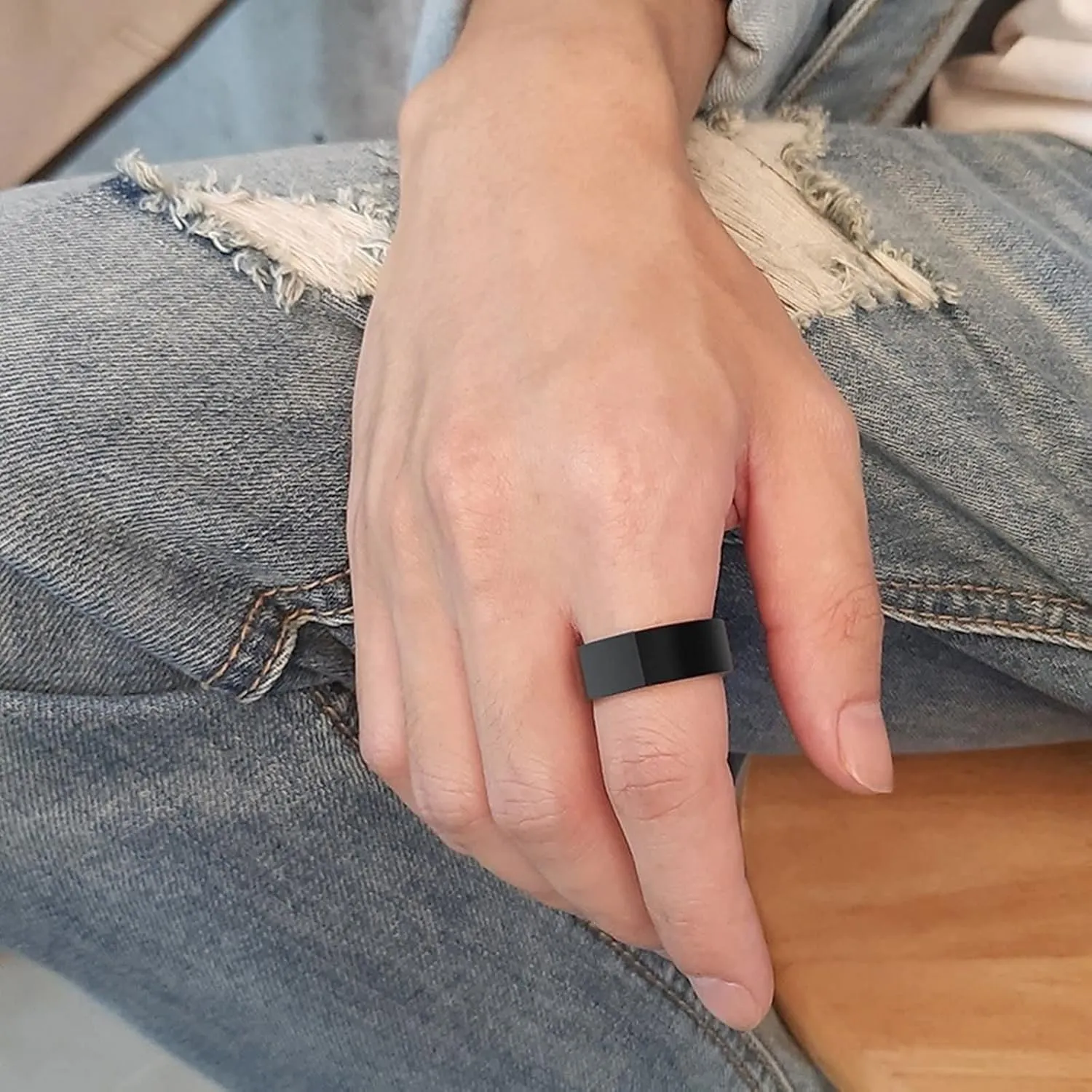 Rings for Couples Set, Mens Black Tungsten Ring Blue Ring Band 8mm Valentine's Day Couple Rings