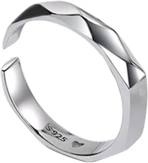 Rings for Couples - Silver Light Sculpted Matching Couple Rings | Projection Couple Rings | Matching Ring for Couples | Meaningful Elegant Couples Jewelry for Engagement Wedding