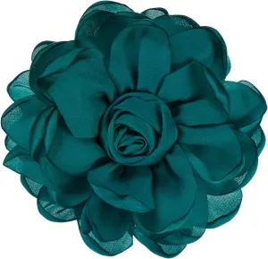 Rose Flower Brooches and Pins for Women, Lapel Pins Dainty Satin Fabric Big Camellia Hair Flowers Clips for Wedding/Parties/Clothes/Jewelry