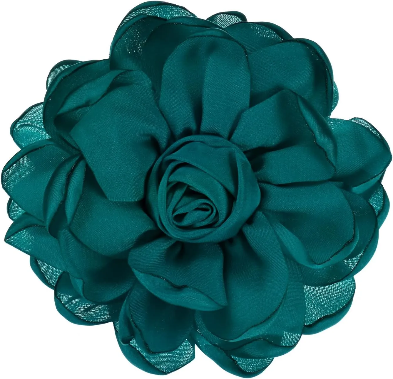 Rose Flower Brooches and Pins for Women, Lapel Pins Dainty Satin Fabric Big Camellia Hair Flowers Clips for Wedding/Parties/Clothes/Jewelry