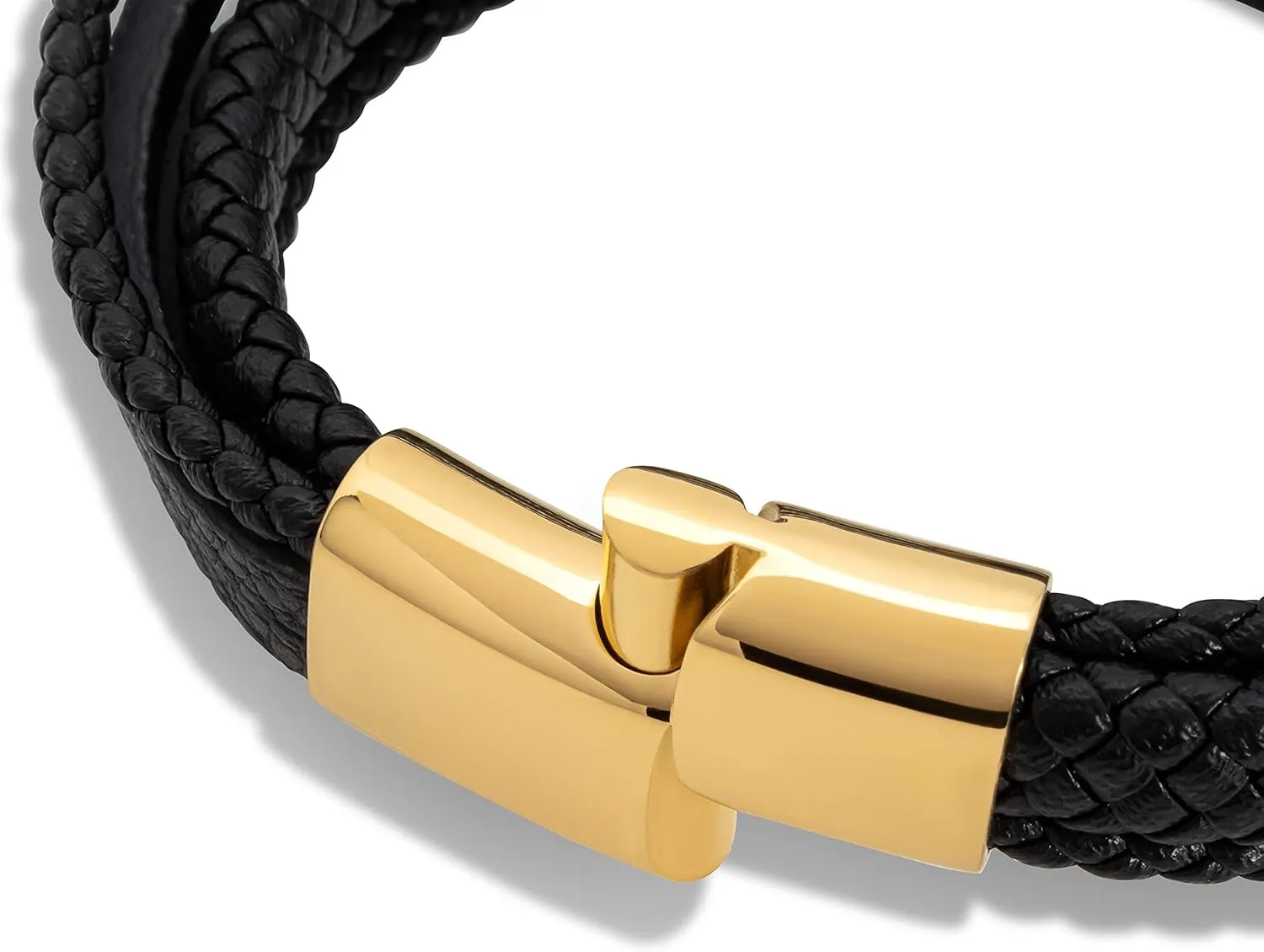 SERASAR Premium Leather Bracelet Men | Stainless Steel Magnetic Clasp | Three Colors | Jewelry Box Included