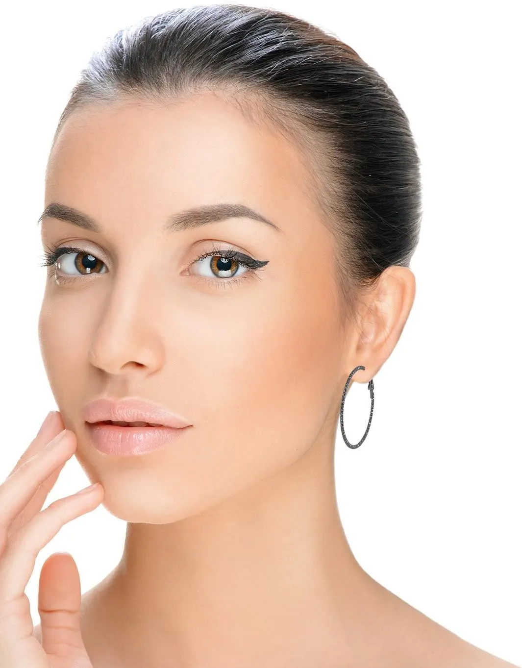 Silver And Gold Plate Hoop Earrings Set For Women Teen Jewelry Diamond Cut 3 Pairs Gold And Luster