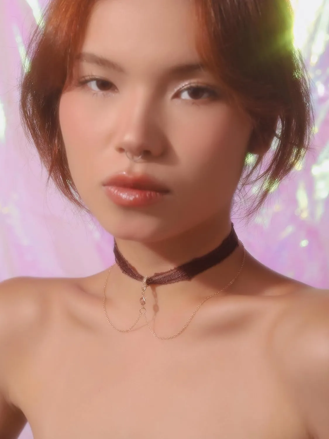 Simple Hologram Heart Pendant Choker Necklaces Accessories for Women Trendy Stuff