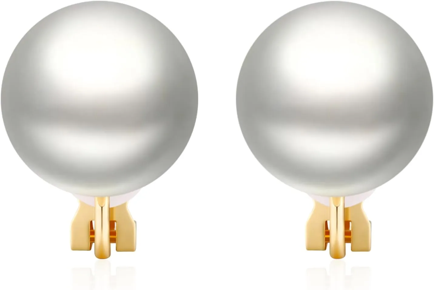 Small Pearl Clip-on Earrings for Women, Dainty 12mm Faux Pearl Earrings