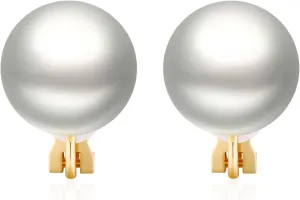 Small Pearl Clip-on Earrings for Women, Dainty 12mm Faux Pearl Earrings
