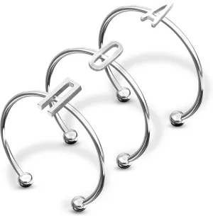 Sorority Shop Alpha Omicron Pi Stacking Ring Set - Adjustable Rings with Silver Plating