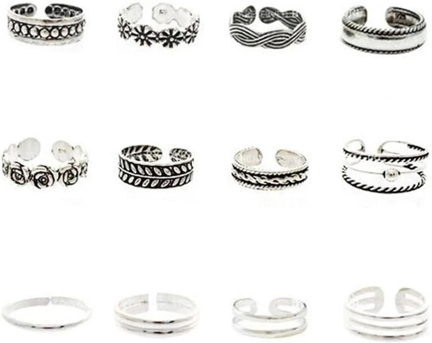 Sperrins Adjustable Toe Rings for Women Flower Arrow Band Open Tail Ring Women Summer Beach Foot Jewelry Set