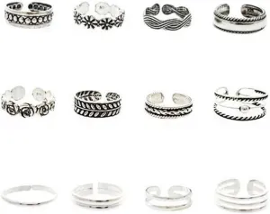 Sperrins Adjustable Toe Rings for Women Flower Arrow Band Open Tail Ring Women Summer Beach Foot Jewelry Set
