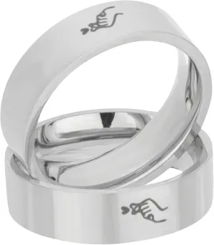 Stainless Steel Matching Couples Rings Heart Shape Promise Rings for Couples Wedding