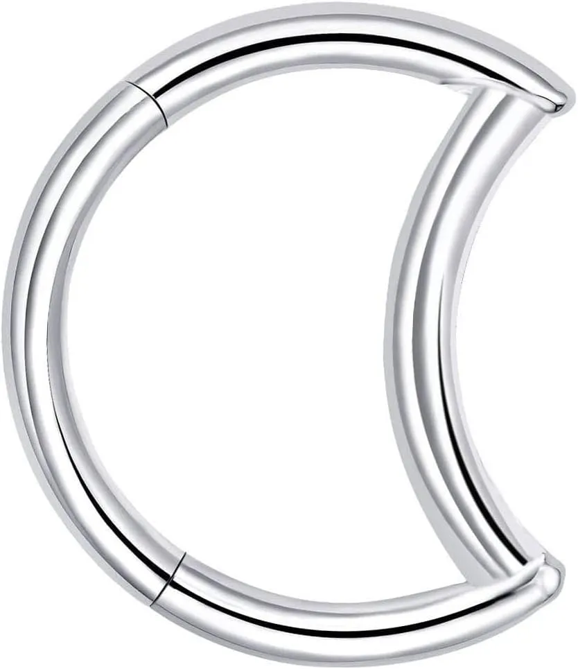 Surgical Stainless Steel Hoop Earring 16G Cartilage Moon Earring Piercing Earrings Jewelry Gifts