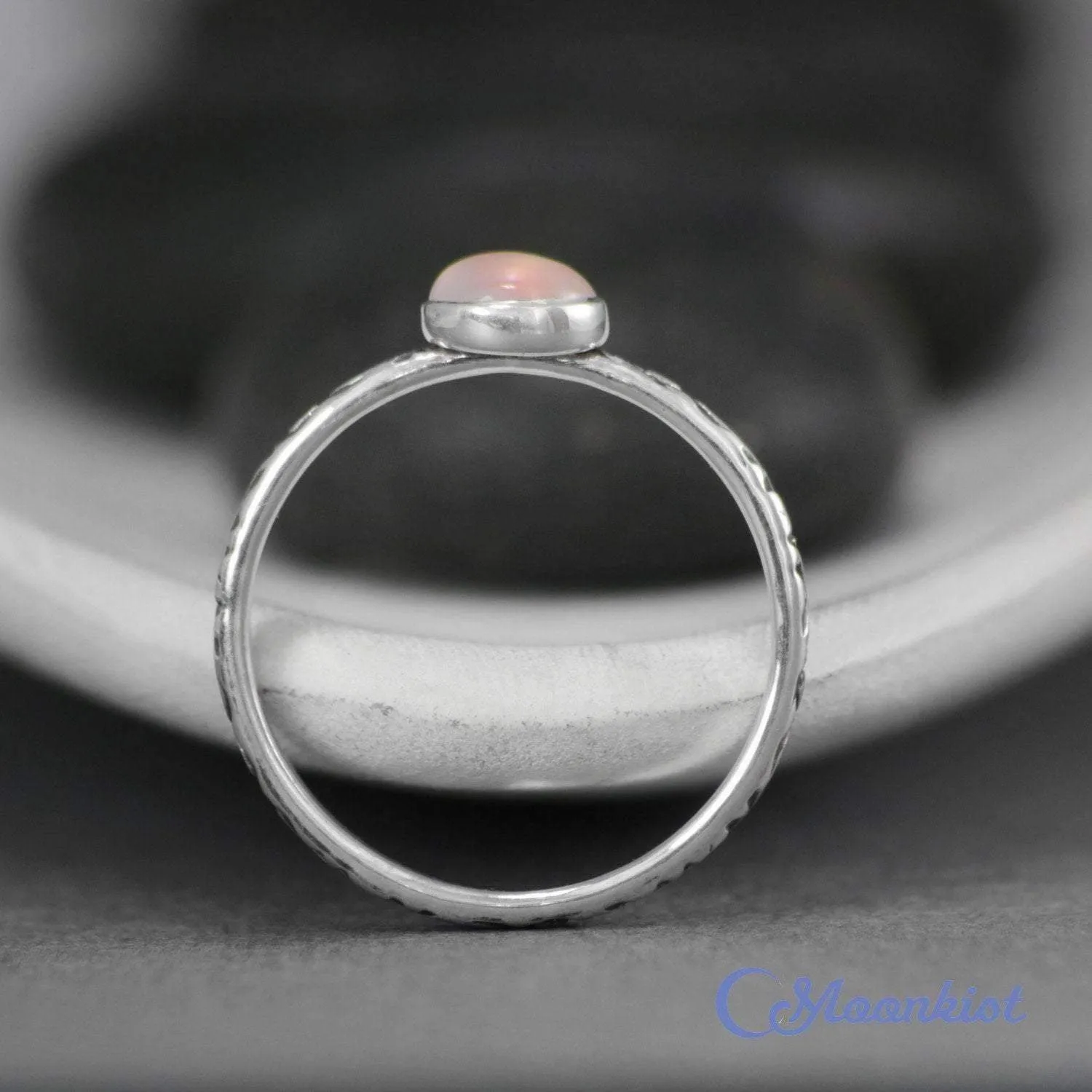 Sweet Vintage Rose Quartz Promise Ring for Her | Moonkist Designs