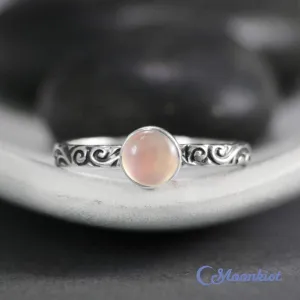 Sweet Vintage Rose Quartz Promise Ring for Her | Moonkist Designs