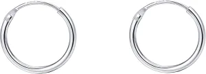Tiny Hoop Earrings MUSECLOUD 925 Sterling Silver Endless Small Hoop Earrings For Women White Gold Plated Cartilage Earrings Set Thin Hoops Earrings (12MM, Silver 2PCS)