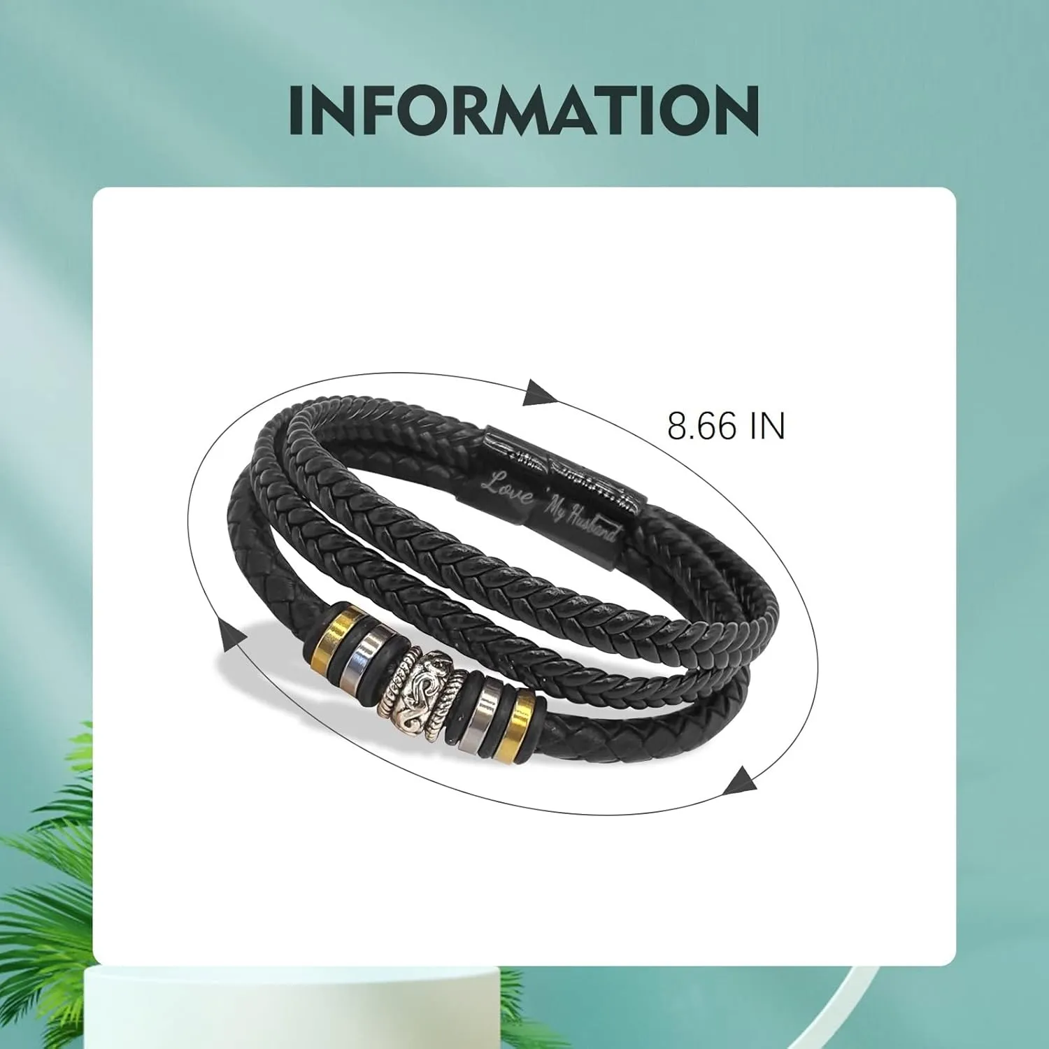 To My Grandson Braided Leather Bracelet Handmade Leather Bracelet for Men Love You Forever Braided Rope Wristband Bracelet Personalized Bracelets Gift for Grandso(To My Grandson)