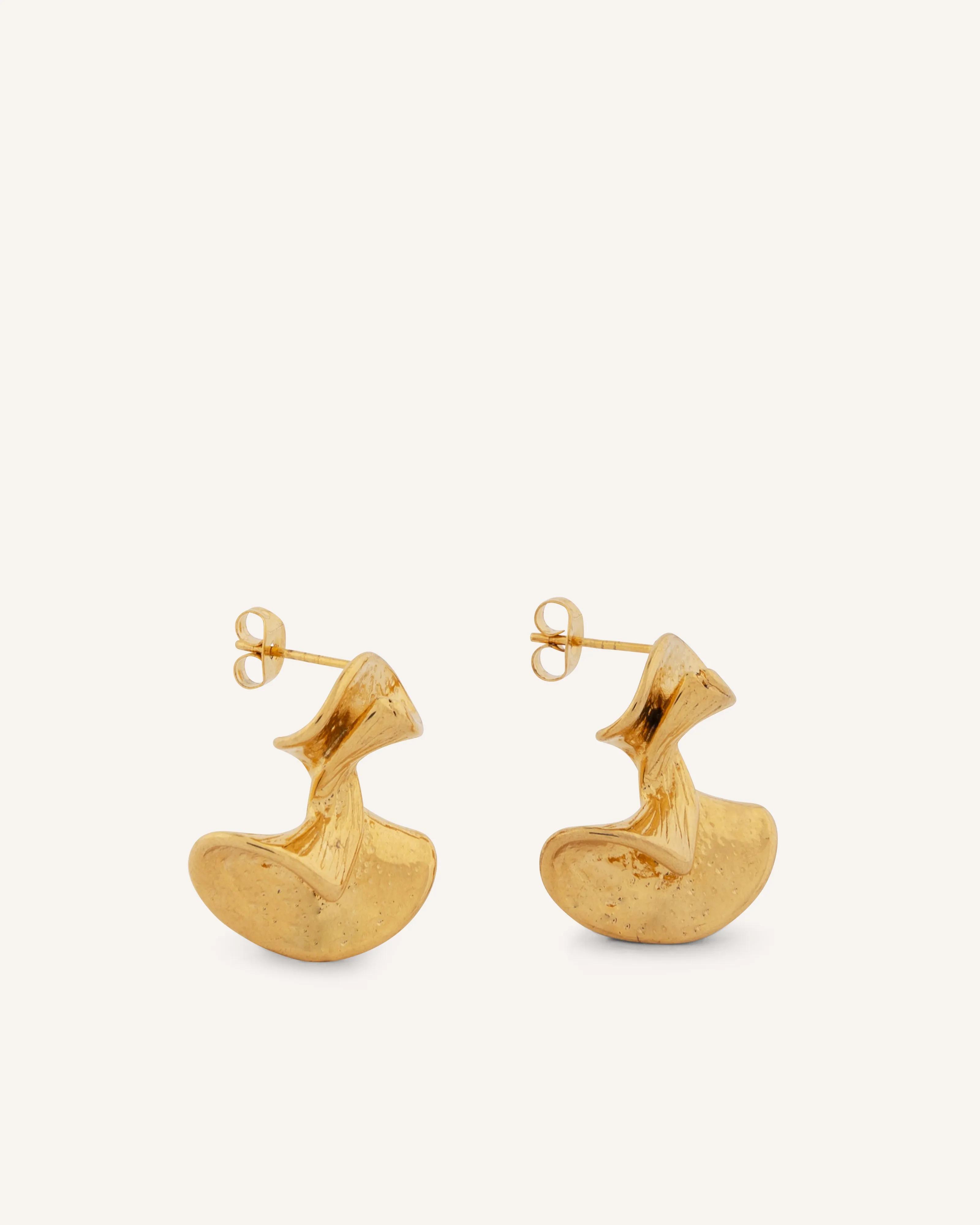 Tora Leaf Gold Earrings