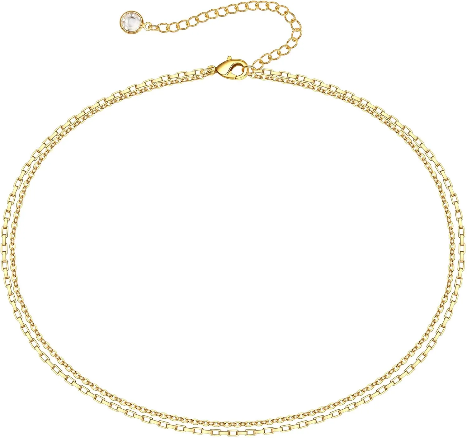 Turandoss Dainty Gold Choker Necklaces for Women - 14K Gold Plated Handmade Medallion Snake Link Chain Cross Star Moon Adjustable Simple Choker Necklaces for Women Jewelry