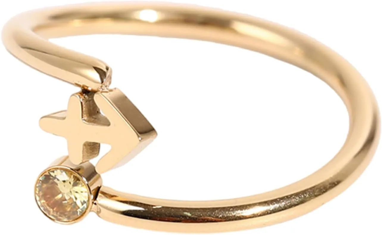 Unique Zircon Constellations Rings Adjustable Fashion Open Rings Statement Jewelry Simple Knuckles Rings