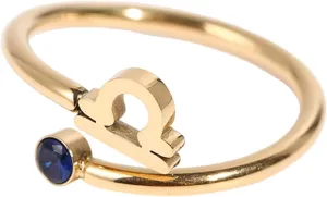 Unique Zircon Constellations Rings Adjustable Fashion Open Rings Statement Jewelry Simple Knuckles Rings