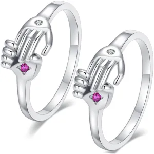 Valentine's Day Adjustable Finger Rings 2pcs Couples Jewelry Set Ring for Women Men