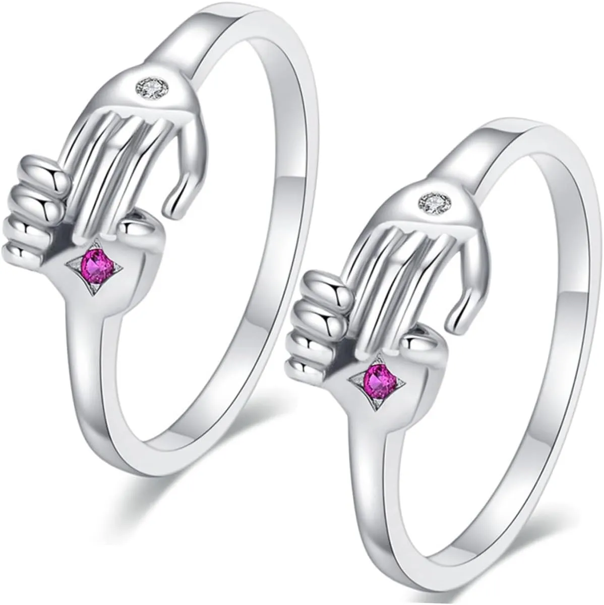 Valentine's Day Adjustable Finger Rings 2pcs Couples Jewelry Set Ring for Women Men