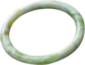 Vesppears Natural Feng Shui Oil Cyan Jade Bangle Bracelet for Women Genuine Dingdang Bracelet Fashion Safe and Auspicious Fit 58-62mm