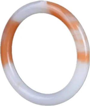 Vesppears Natural Feng Shui Sugar White Jade Bangle Bracelet for Women Genuine Dingdang Bracelet Fashionable Perfect Safe and Auspicious Fit 58-62mm