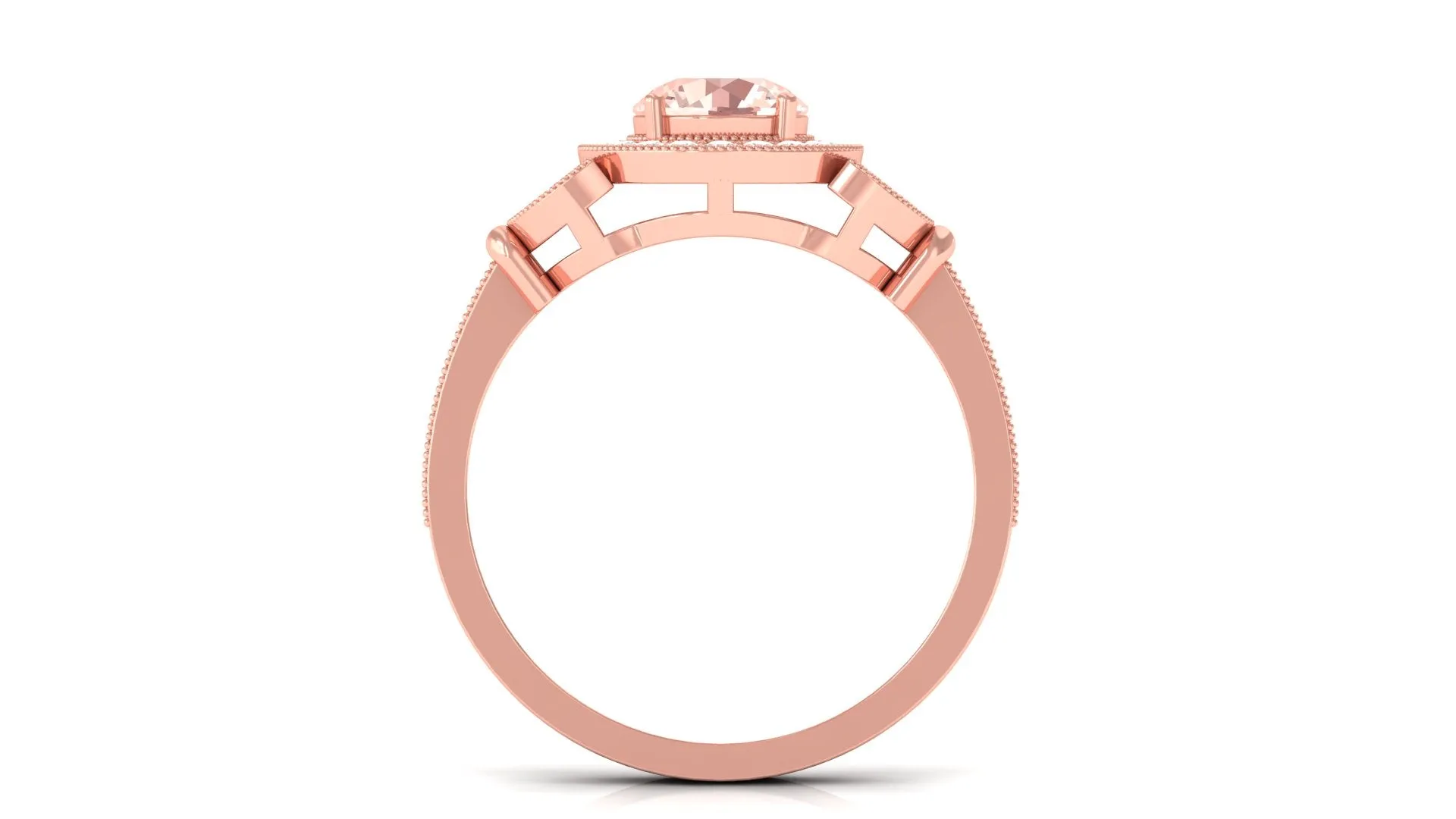 Vintage Inspired Morganite and Diamond Engagement Ring