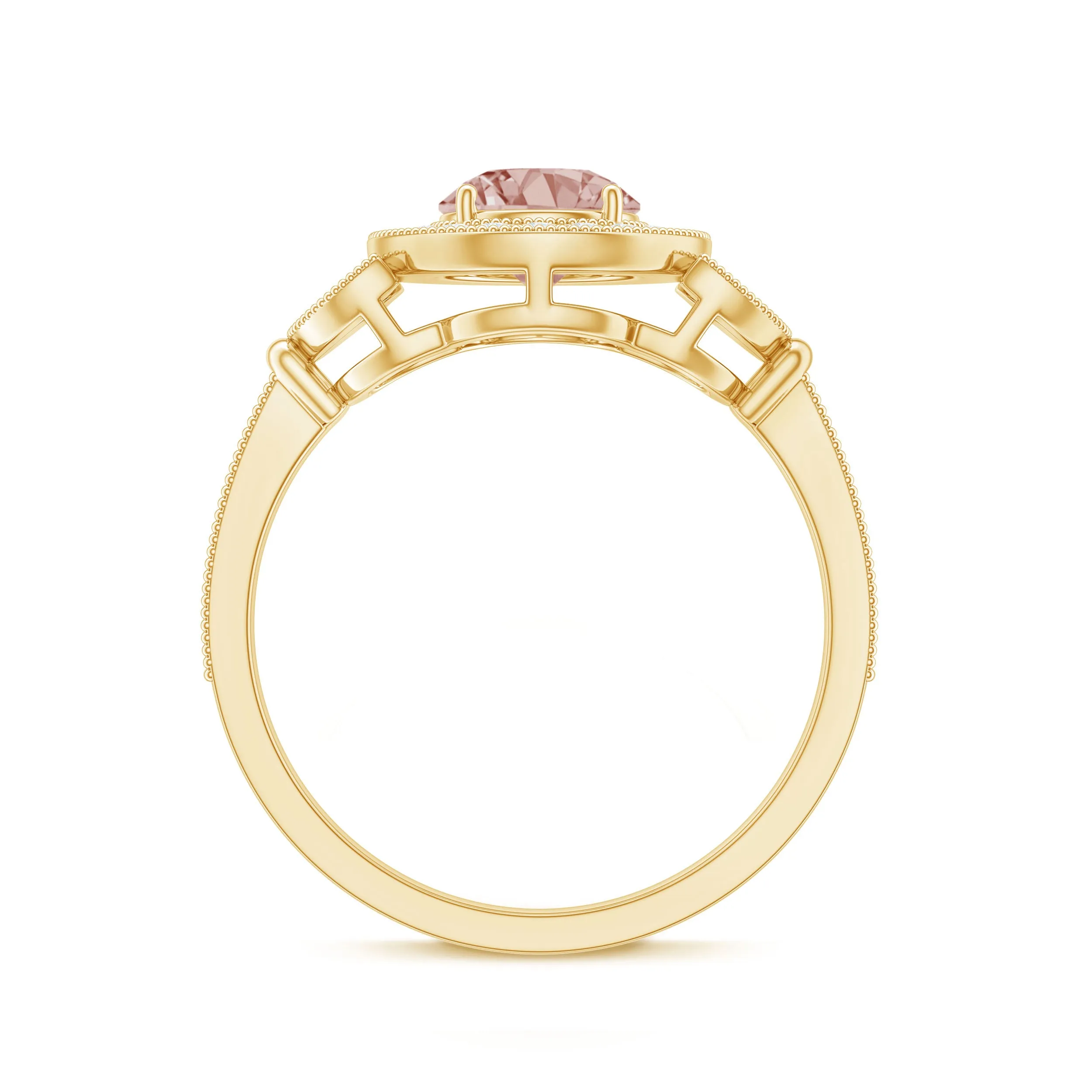 Vintage Inspired Morganite and Diamond Engagement Ring