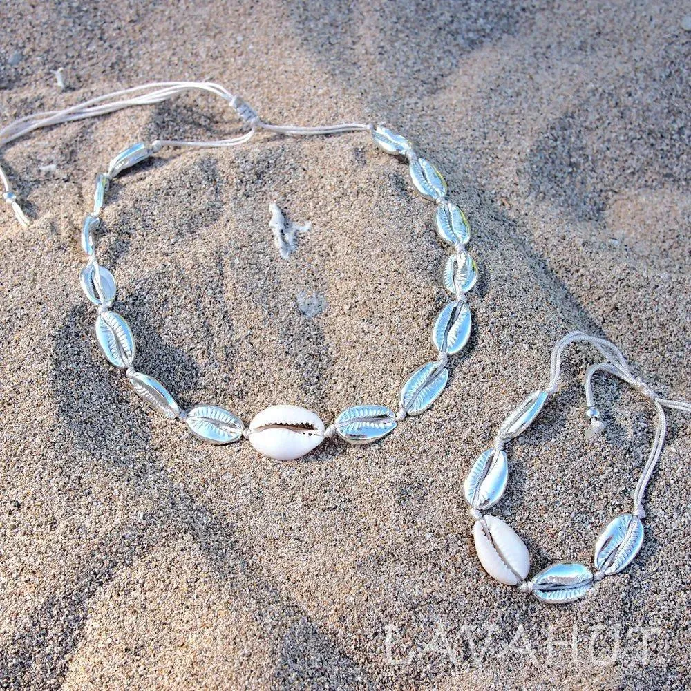 Waikiki Cowry Silver Hawaiian Necklace