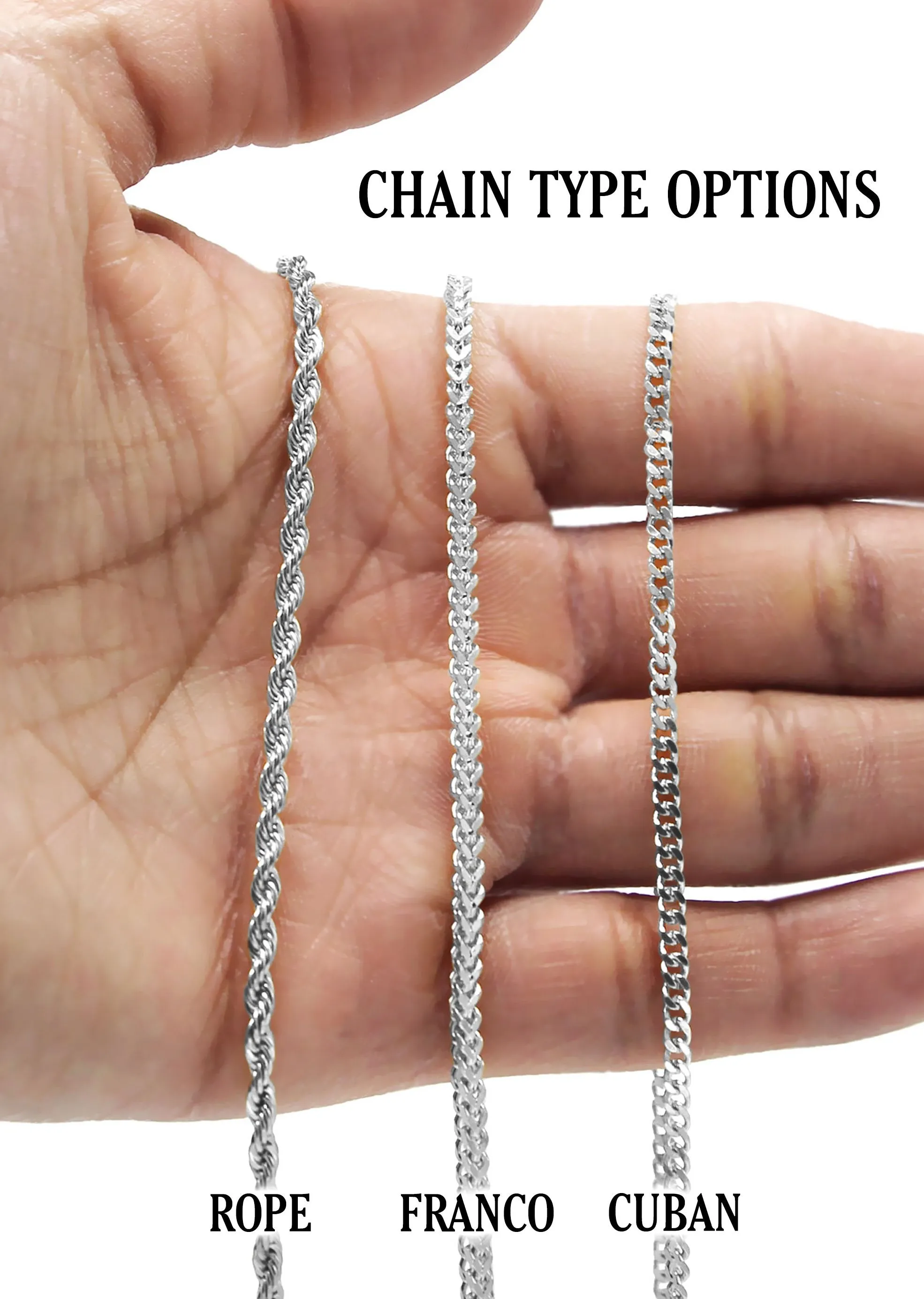 White Gold Plated Rope Chain & House Pendant | Appx. 20 Grams