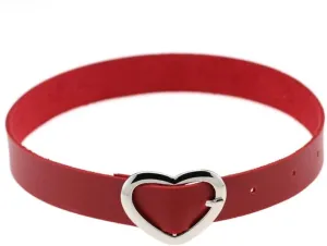 Women Heart Choker Necklace Handmade Adjustable Hip Hop Costume Cosplay Nightclub Punk Neck Collar Choker
