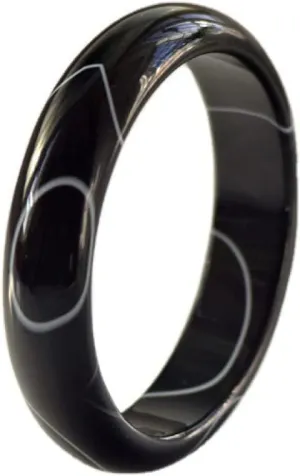 Women's Bracelet, Jade Bangle Bracelet, Black Pattern Black Agate Jade Bangle, Ladies Medium Wide Jade Bracelet, for Women, for Girlfriend, for Friend, with Jewelry Box, 56-62mm,58mm,62mm