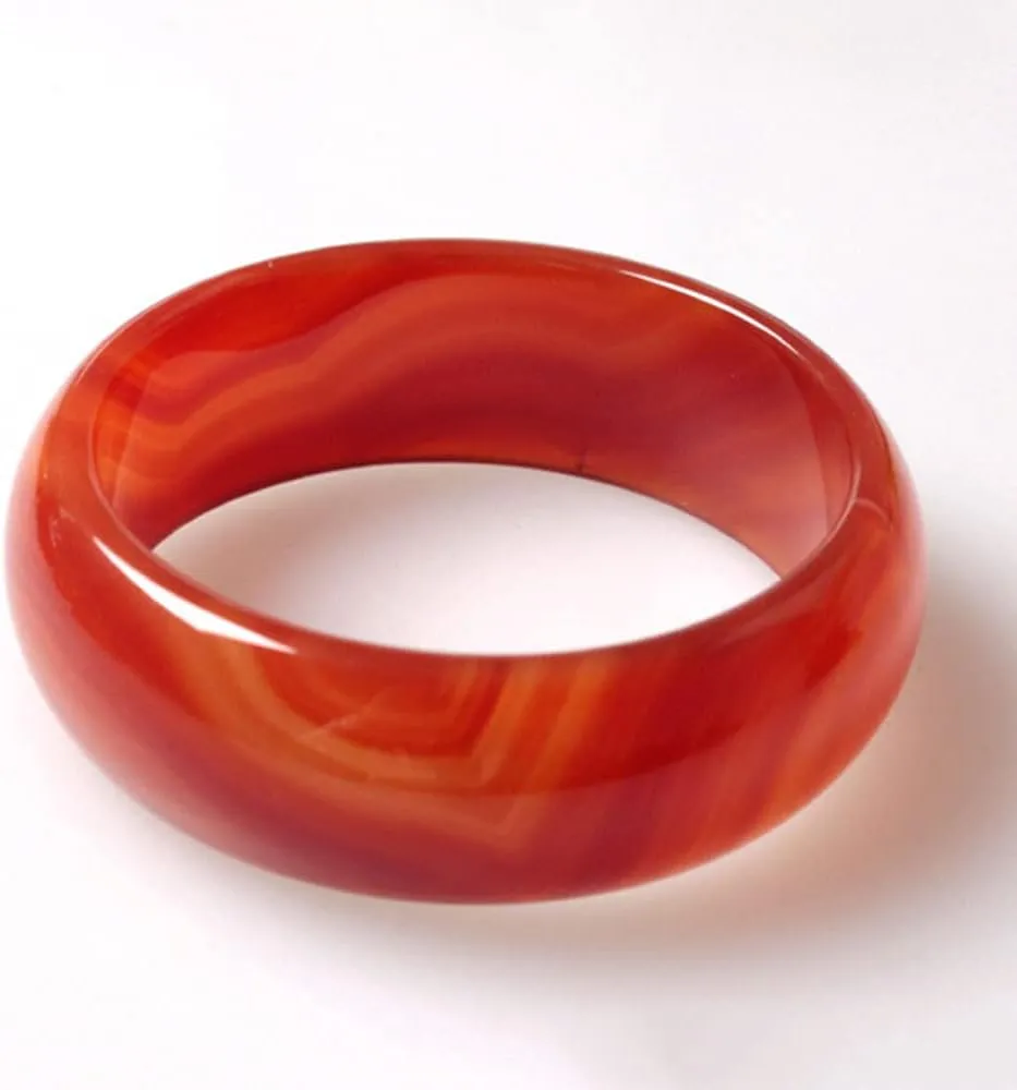 Women's Bracelet, Jade Bangle Bracelet with Bracelet Box, Classical Chinese Style Retro Red Stone Bangle for Teenager, Natural Jewelry for Birthday,64-66mm,