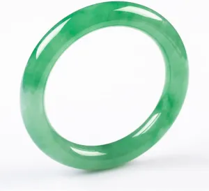 Women's Bracelet, Women's Jade Bangle, Green Floating Flower Jade Bangle, Women's Round Bar Jade Bangle, for Girlfriend, for Friends, with Jewelry Box, 54-62mm,60mm,