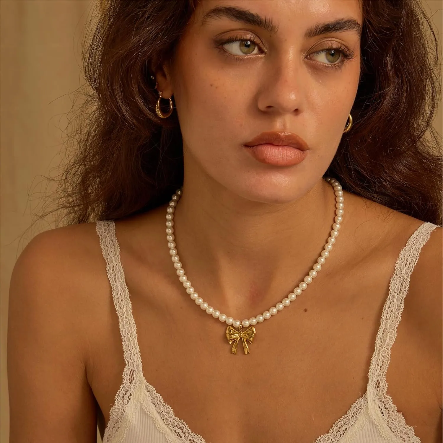 Women's Shell Pearl Choker Necklace, Trendy 14K Gold Plated Pearl Necklace With Pendant Exquisite Handmade Jewelry Gift