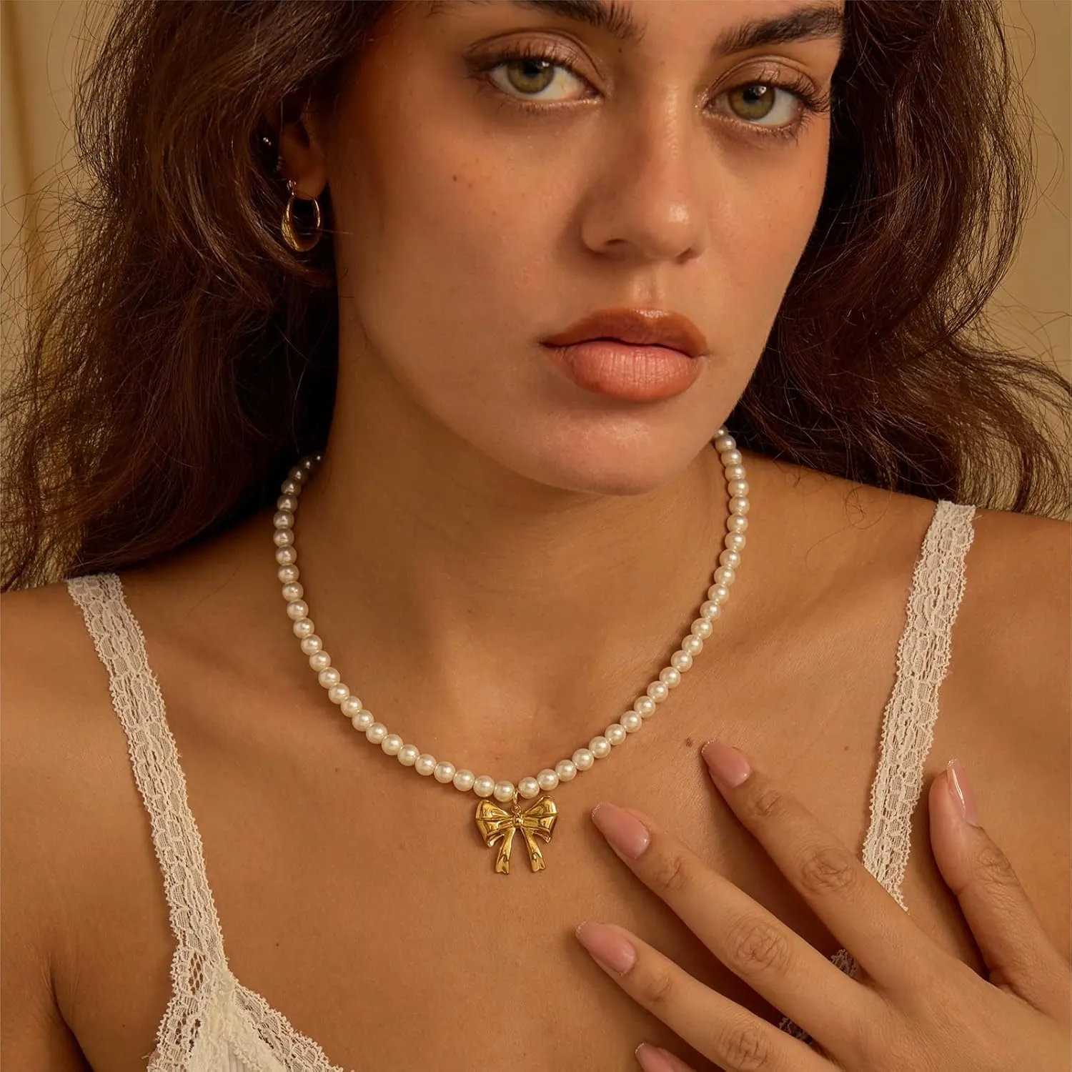 Women's Shell Pearl Choker Necklace, Trendy 14K Gold Plated Pearl Necklace With Pendant Exquisite Handmade Jewelry Gift