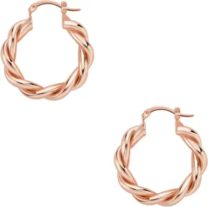 Wowshow Big Chunky Hoop Earrings, Twisted Thick Gold Hoops - 14K Real Gold Plated, Hypoallergenic
