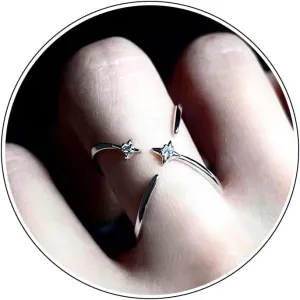 Y2k X Rings for Women Sparkly Rhinestones Star Statement Rings Dainty Elegant Criss Cross Ring Personalized Adjustable Open CZ Star Wrap Swirl Wire Ring Fashion Birthday Christmas Jewelry Gift