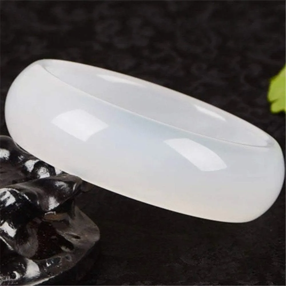 YASHUNJIA-Jade Bracelet for Women, Natural Agate Ladies Widened Thick