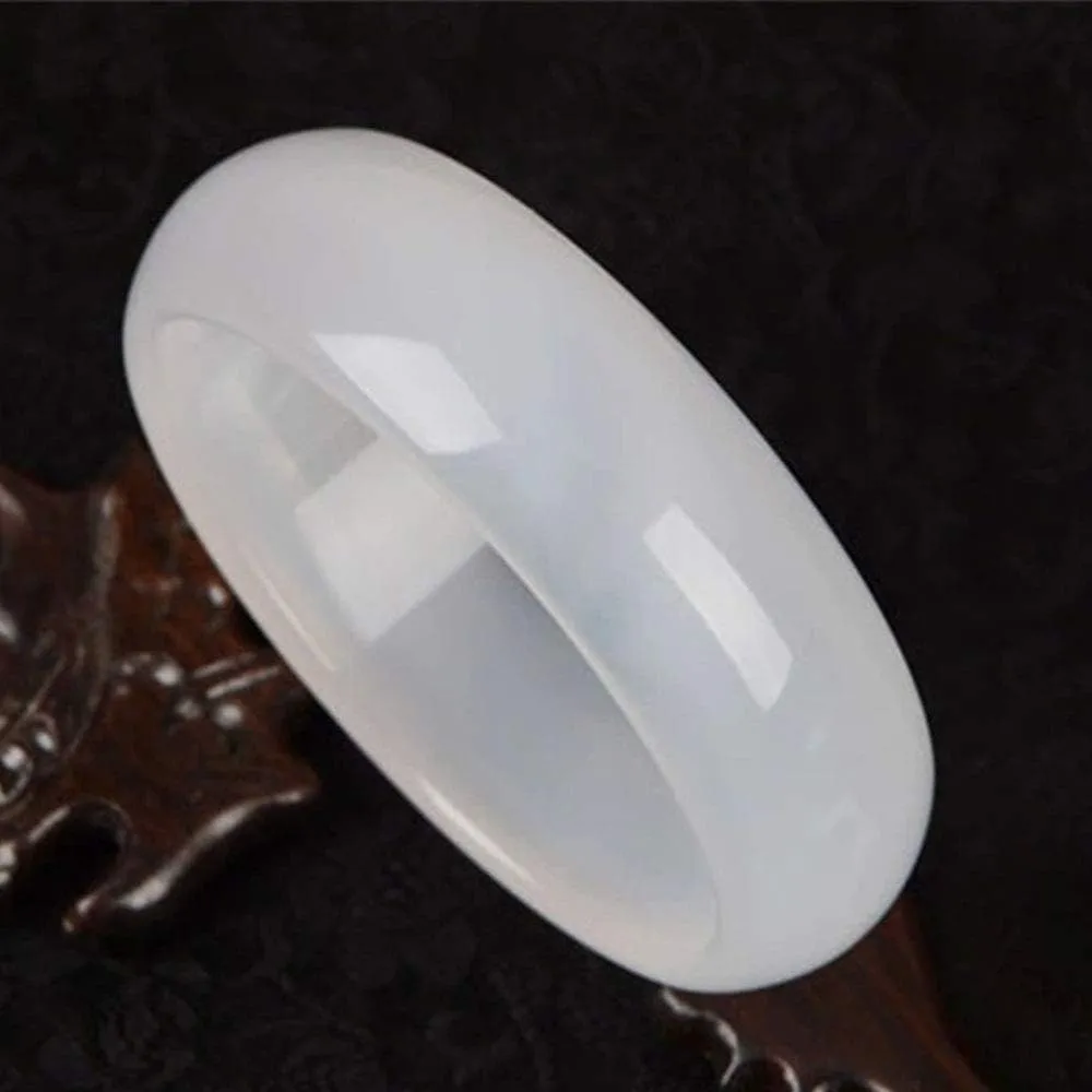 YASHUNJIA-Jade Bracelet for Women, Natural Agate Ladies Widened Thick